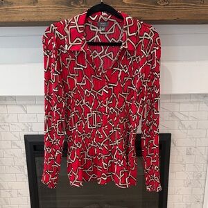 Ninety clothing co Red Geometric Women's Blouse 2 for $20